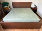 IKEA Malm bedframe 160x200 hoog donkerbruin met lades, Ophalen, Bruin, Tweepersoons, Zo goed als nieuw