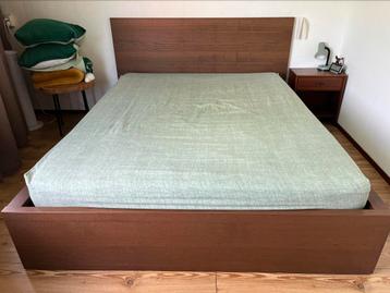 IKEA Malm bedframe 160x200 hoog donkerbruin met lades beschikbaar voor biedingen