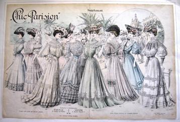 Prent Chic Parisien 72 Belle Epoque Mode A62-29 beschikbaar voor biedingen