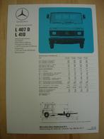 Mercedes 407 410 Technische Specificatie folder 1983 CC 407D, Boeken, Ophalen, Mercedes, Zo goed als nieuw, Mercedes-Benz