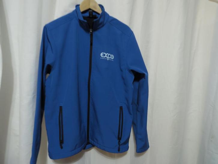 blauwe dunne soft shell bedrijfsnaam jacket mt L Sol's race, Kleding | Heren, Jassen | Zomer, Gedragen, Maat 48/50 (M), Blauw