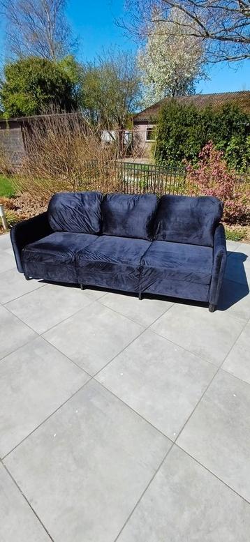 3 Persoons bank Zwart Suede Stof 195x80x62cm beschikbaar voor biedingen
