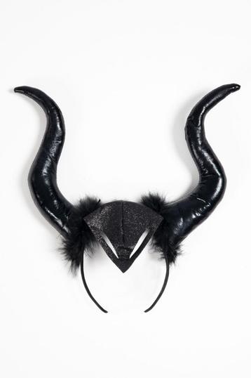 Zwarte hoorns maleficent haarband heks diadeem dons glossy beschikbaar voor biedingen