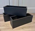 3 grijze stenen bloembakken, Tuin en Terras, Ophalen, Steen, Minder dan 30 cm, Zo goed als nieuw