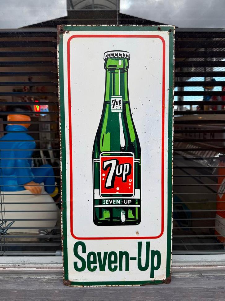 Vintage 7-Up Reclamebord, Verzamelen, Merken en Reclamevoorwerpen, Gebruikt, Reclamebord, Ophalen of Verzenden