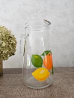 Vintage glazen sap / waterkan met citrusvruchten, Ophalen of Verzenden, Zo goed als nieuw