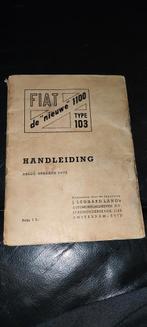 Fiat 1100 type 103 handleiding auto folder boek oldtimer, Ophalen of Verzenden, Gelezen, Overige merken