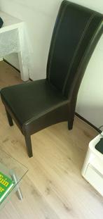 Leren stoelen eetkamer recht en zeer goede staat twee stuks, Gebruikt, Twee, Bruin, Leer