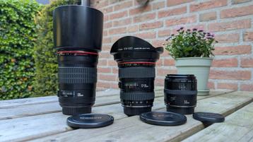 Canon 135mm f2 l canon 50mm macro en canon 17-35 f2.8 l beschikbaar voor biedingen