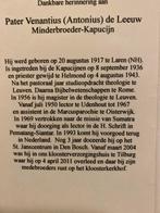 Pater de Leeuw 1917 Laren (NH) 2011 Tilburg, Verzamelen, Bidprentjes en Rouwkaarten, Ophalen of Verzenden, Bidprentje