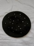 Leuke donkergroen 100 % wollen baret met studs made in Italy, Ophalen, Zo goed als nieuw, Muts