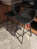 2 zwarte barkrukken, 5 krukken of meer, Ophalen, Zo goed als nieuw, 60 tot 90 cm