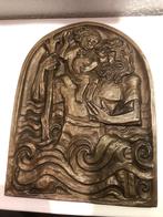 sint christoffel bronzen relief plaquette fraai kunstwerk, Ophalen of Verzenden