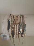 Diverse enkelbandjes met naamplaatjes van 10.5, 15, 16 cm, Ophalen of Verzenden, Nieuw, Zilver