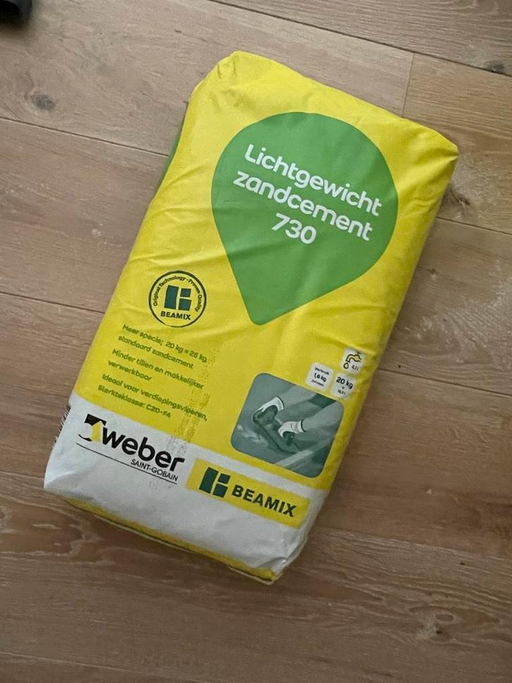 Weber Beamix 730 Lichtgewicht Zandcement - 9 zakken, Doe-het-zelf en Verbouw, Metselstenen, Nieuw, Beton, Ophalen of Verzenden