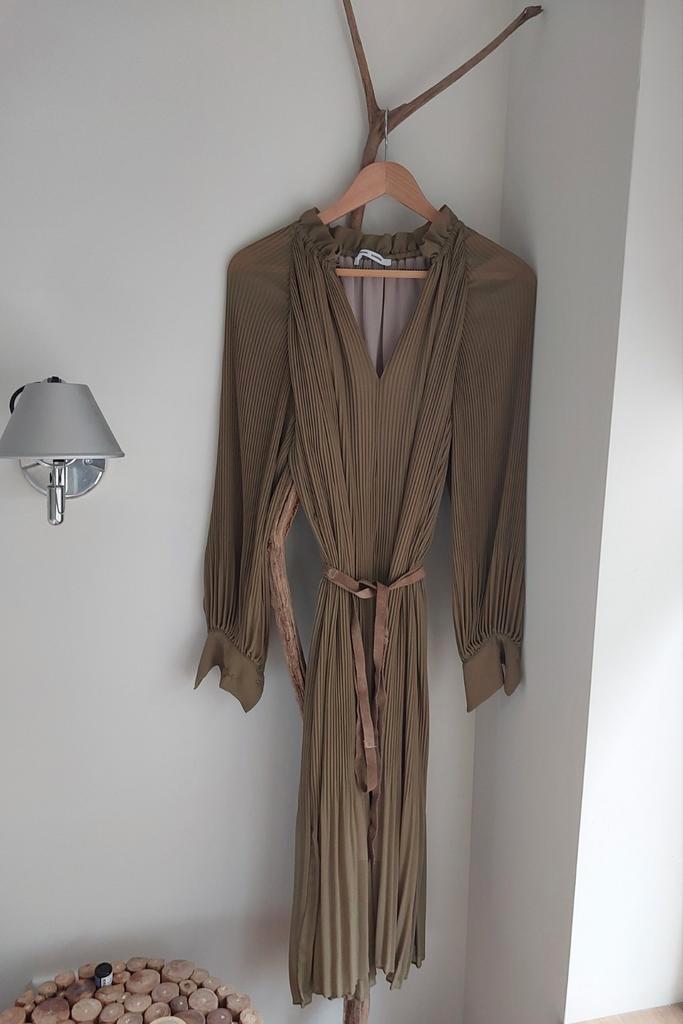 Samsøe Samsøe Jurk - Maat S, Kleding | Dames, Jurken, Zo goed als nieuw, Maat 36 (S), Groen, Knielengte, Ophalen of Verzenden