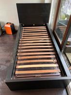Zwart Houten Bedframe - Eenpersoons, Ophalen, Gebruikt, 90 cm, Eenpersoons