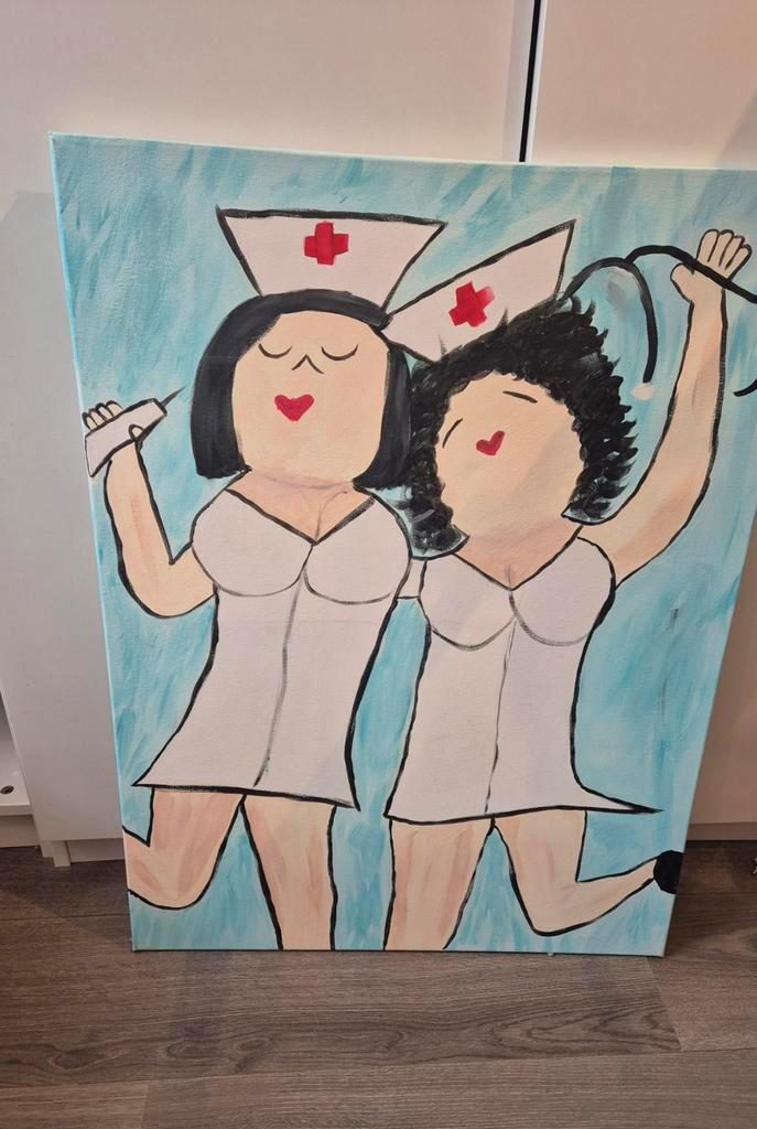 Zusters Dikke Dames, Antiek en Kunst, Kunst | Schilderijen | Klassiek, Ophalen