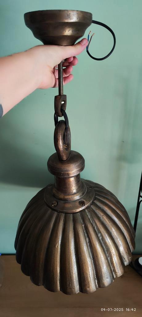 Gouden PTMD Hanglamp - Industrieel Design, Huis en Inrichting, Lampen | Hanglampen, Gebruikt, Minder dan 50 cm, Metaal, Ophalen of Verzenden