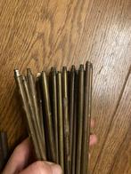 Antieke traploper roedes en koperen buizen, Ophalen of Verzenden, Gebruikt, Rond, Minder dan 50 cm