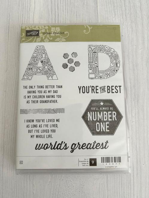𝐔𝐫𝐛𝐚𝐧 𝐃𝐢𝐬𝐭𝐫𝐢𝐜𝐭 stempelset Stampin’ Up!, Hobby en Vrije tijd, Stempelen, Zo goed als nieuw, Ophalen of Verzenden