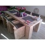 steigerhout Tuintafel Tafelset MET STOELEN + BANKEN   ACTIE, Verzenden, Bank, Steigerhout, Nieuw