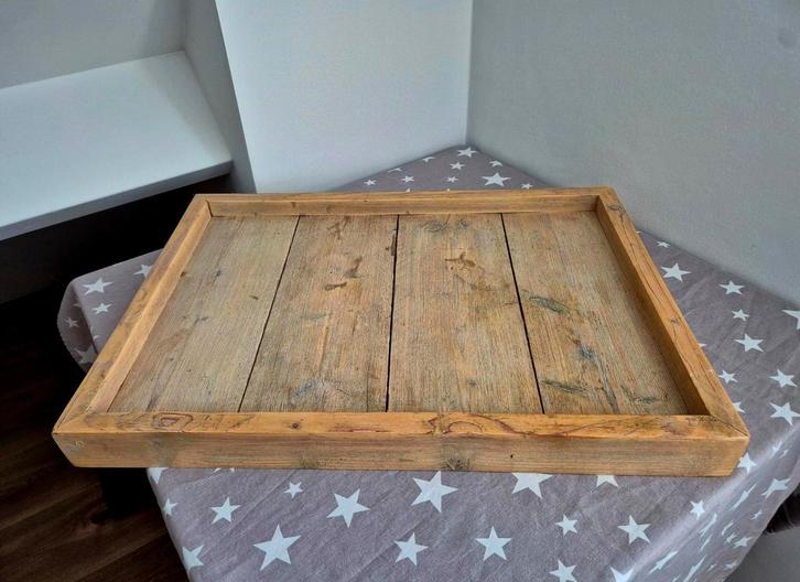Steiger Houten dienblad, Huis en Inrichting, Woonaccessoires | Dienbladen, Gebruikt, Hout, Vierkant, Ophalen