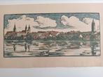 Houtsnede Hongarije stadsgezicht, Antiek en Kunst, Kunst | Etsen en Gravures, Verzenden