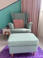 IKEA strandmon mint fautteuil en voetenbank, Ophalen, Gebruikt