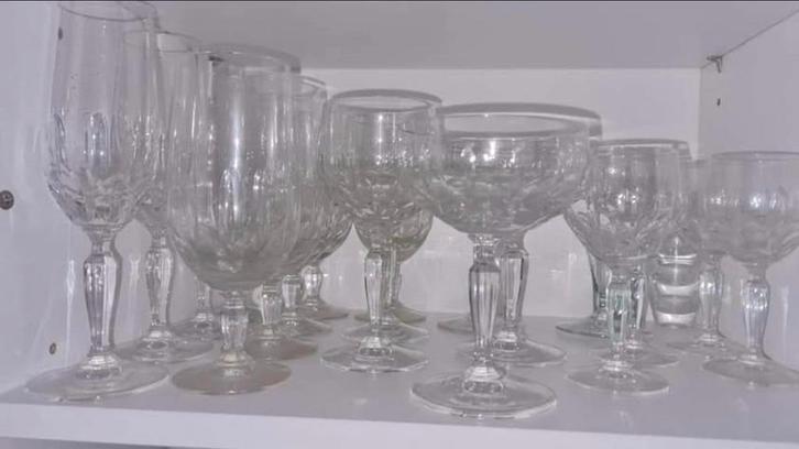 Kristallen Glazen Set, Verzamelen, Glas en Borrelglaasjes, Zo goed als nieuw, Overige typen, Ophalen