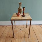 Lucky Vintage Hollywood Regency messing marmeren bijzettafel, Antiek en Kunst, Antiek | Meubels | Tafels, Ophalen