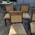 Te koop 5 mahonie empire eetkamer stoelen., Ophalen