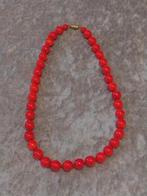 Ketting rode glas kralen, Verzenden, Zo goed als nieuw, Rood, Overige materialen