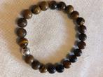 Best to buddha armband tiger eye zilver kraal stretch 18,5cm, Nieuw, Zilver, Zilver, Verzenden