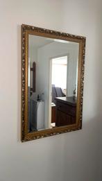 Garderobe Facet spiegel met bewerkte goudenrand, Ophalen of Verzenden, Zo goed als nieuw, Rechthoekig, Minder dan 100 cm