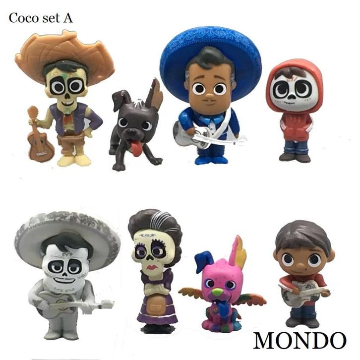 SET 8 Coco poppetjes figuren figuur disney pixar dvd bluray, Verzamelen, Poppetjes en Figuurtjes, Nieuw, Ophalen of Verzenden