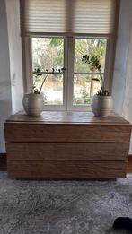 Natuurlijke houten ladekast, Ophalen, 25 tot 50 cm, Rustic