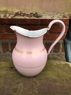 Roze emaille waterkan met gouden biesjes, Antiek en Kunst, Antiek | Emaille, Ophalen of Verzenden
