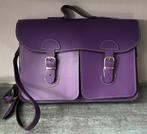 OldSchool. Leren boekentas., Sieraden, Tassen en Uiterlijk, Tassen | Schooltassen, Paars, Aktetas of Boekentas, Nieuw, Ophalen of Verzenden