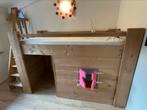 Steigerhouten half hoogslaper met huisje en kast, Kinderen en Baby's, Kinderkamer | Bedden, Ophalen, 85 tot 100 cm, Zo goed als nieuw