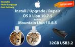 Installeer OSX Lion 10.7.5 en / of Mountain Lion 10.8.5 USB, Computers en Software, Besturingssoftware, Ophalen of Verzenden, Nieuw