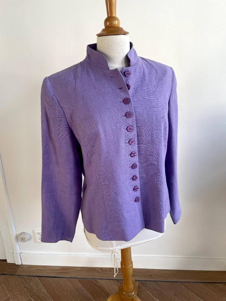 Alma Mater: Nieuw, lila linnen colbertje. Maat 40, Kleding | Dames, Jasjes, Kostuums en Pakken, Nieuw, Jasje, Maat 38/40 (M), Paars