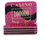 25 stuks Luxe Poker Plaques – Casino Style – 100.000 Waarde, Een of twee spelers, Ophalen of Verzenden, Nieuw, Onbekend