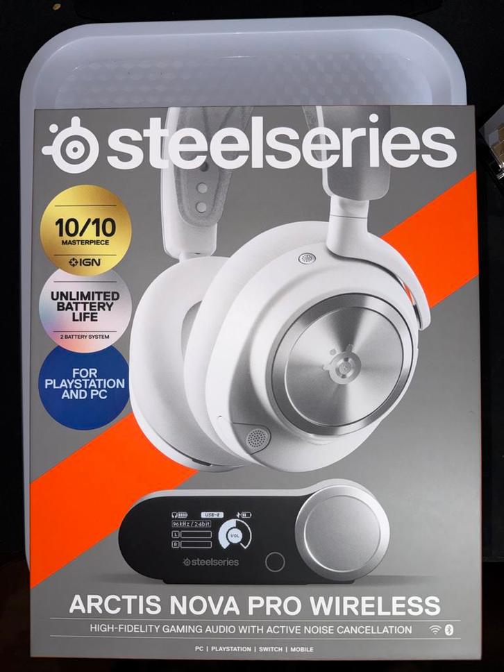 SteelSeries Arctis Nova Pro Wireless Wit, Computers en Software, Headsets, Zo goed als nieuw, Over-ear, Draadloos, Gaming headset