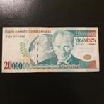 20 miljoenen lirasi Turkije 1970 jaar, Postzegels en Munten, Bankbiljetten | Europa | Niet-Eurobiljetten, Los biljet, Ophalen of Verzenden