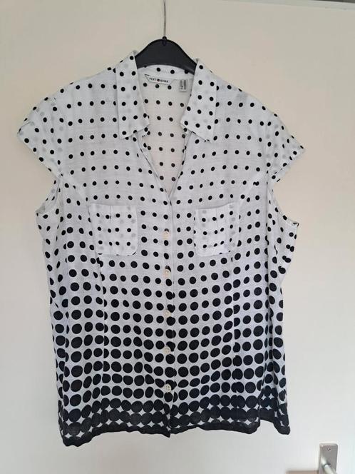 Polka dot stippen zwart wit blouse  L Punt Roma, Kleding | Dames, Blouses en Tunieken, Zo goed als nieuw, Maat 42/44 (L), Wit