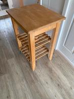 Houten bijzettafel / keukentafel, Huis en Inrichting, Tafelonderdelen, Ophalen, Gebruikt, Minder dan 50 cm, 50 tot 100 cm