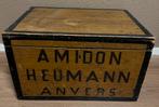 Antieke brocante kist Amidon Heuman anvers, Verzenden, 50 tot 100 cm, Minder dan 50 cm