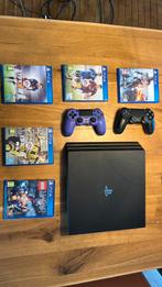 Playstation 4 pro zwart met twee controllers en 5 games, Ophalen, Met 2 controllers, 1 TB, Pro
