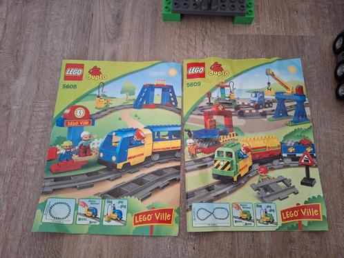 Duplo treinen sets 5608 en 5609 + extra's, Kinderen en Baby's, Speelgoed | Duplo en Lego, Gebruikt, Duplo, Complete set, Ophalen of Verzenden
